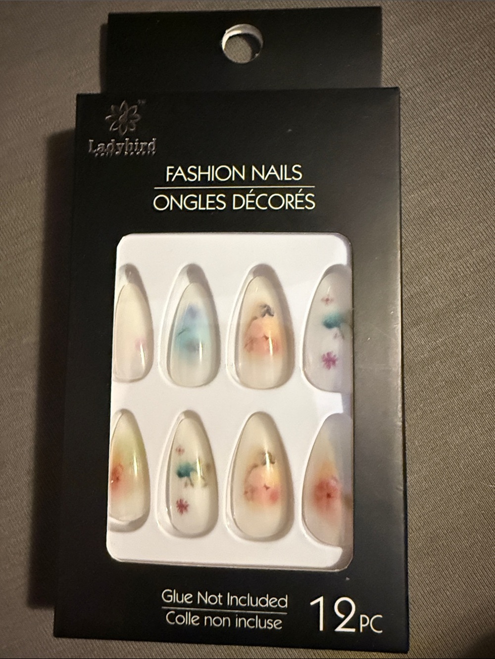Ladybird Fashion Nails - Floral Watercolor Press-Ons (12 Pc)